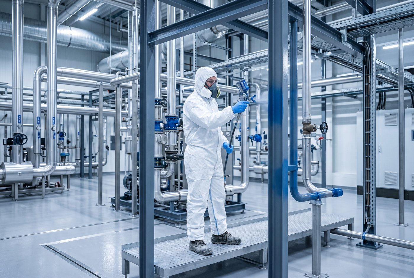 Travaux de peinture en environnement industriel sous contrôle — Monnaie S.A.